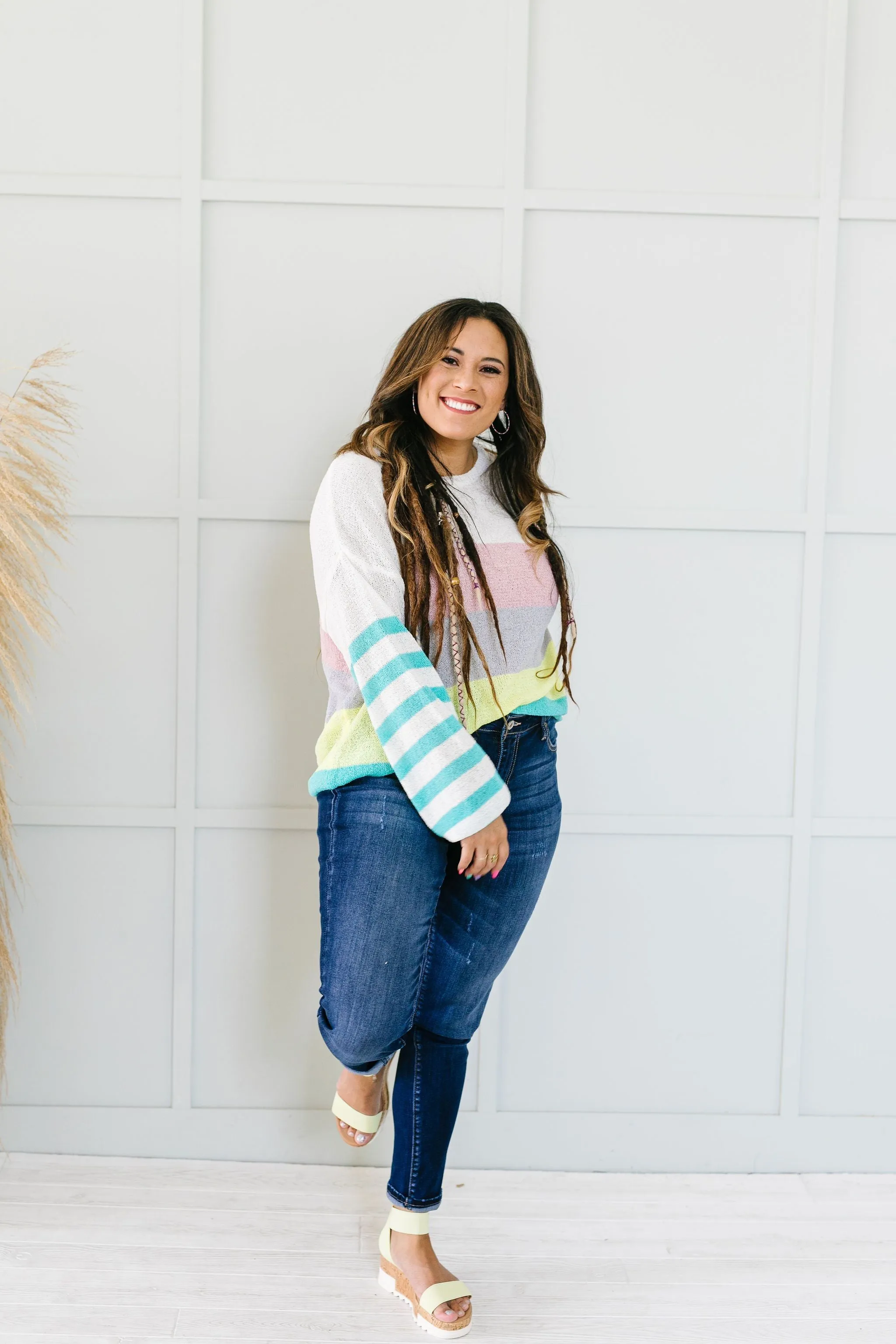 Here's To Sheer Striped Sweater