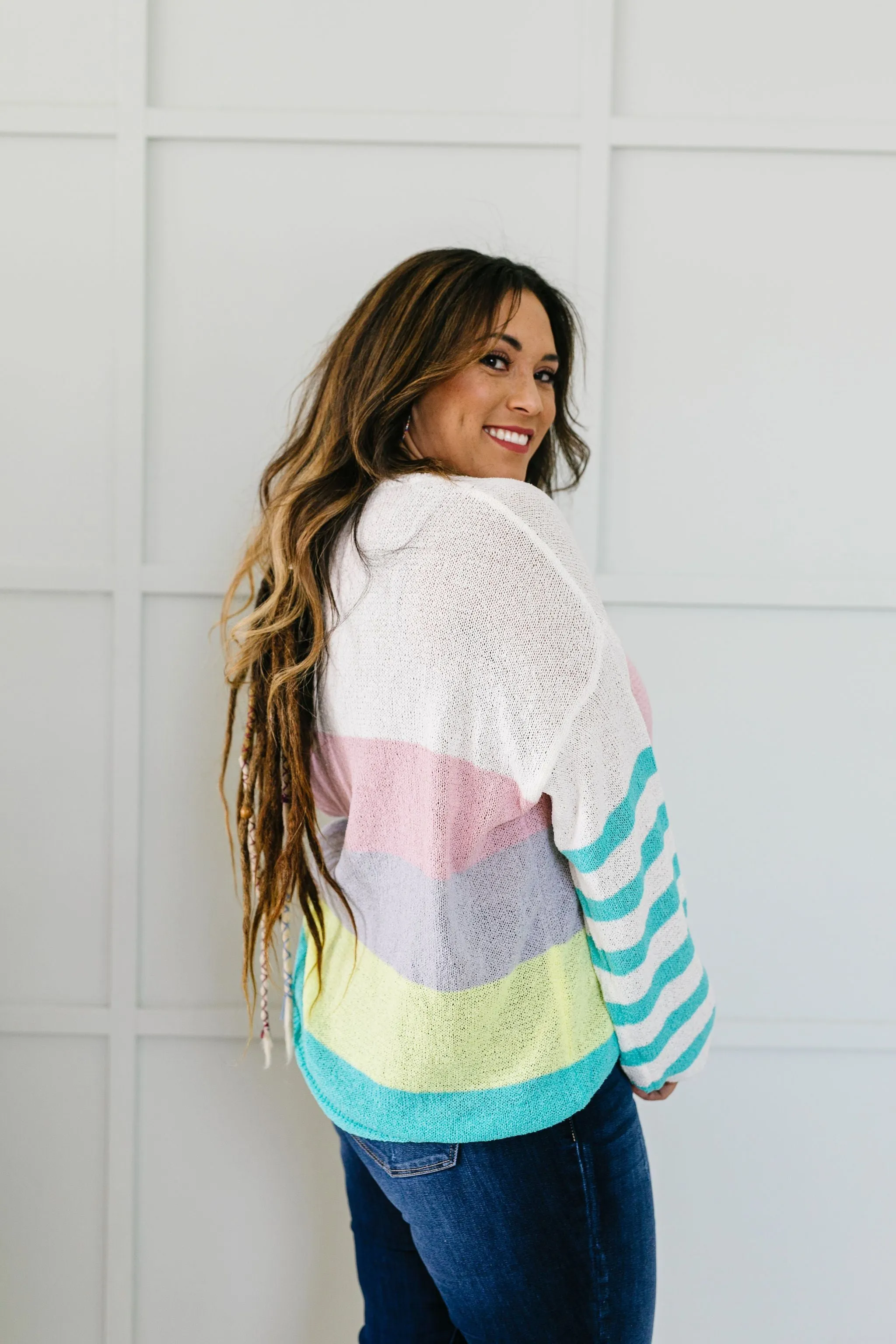 Here's To Sheer Striped Sweater