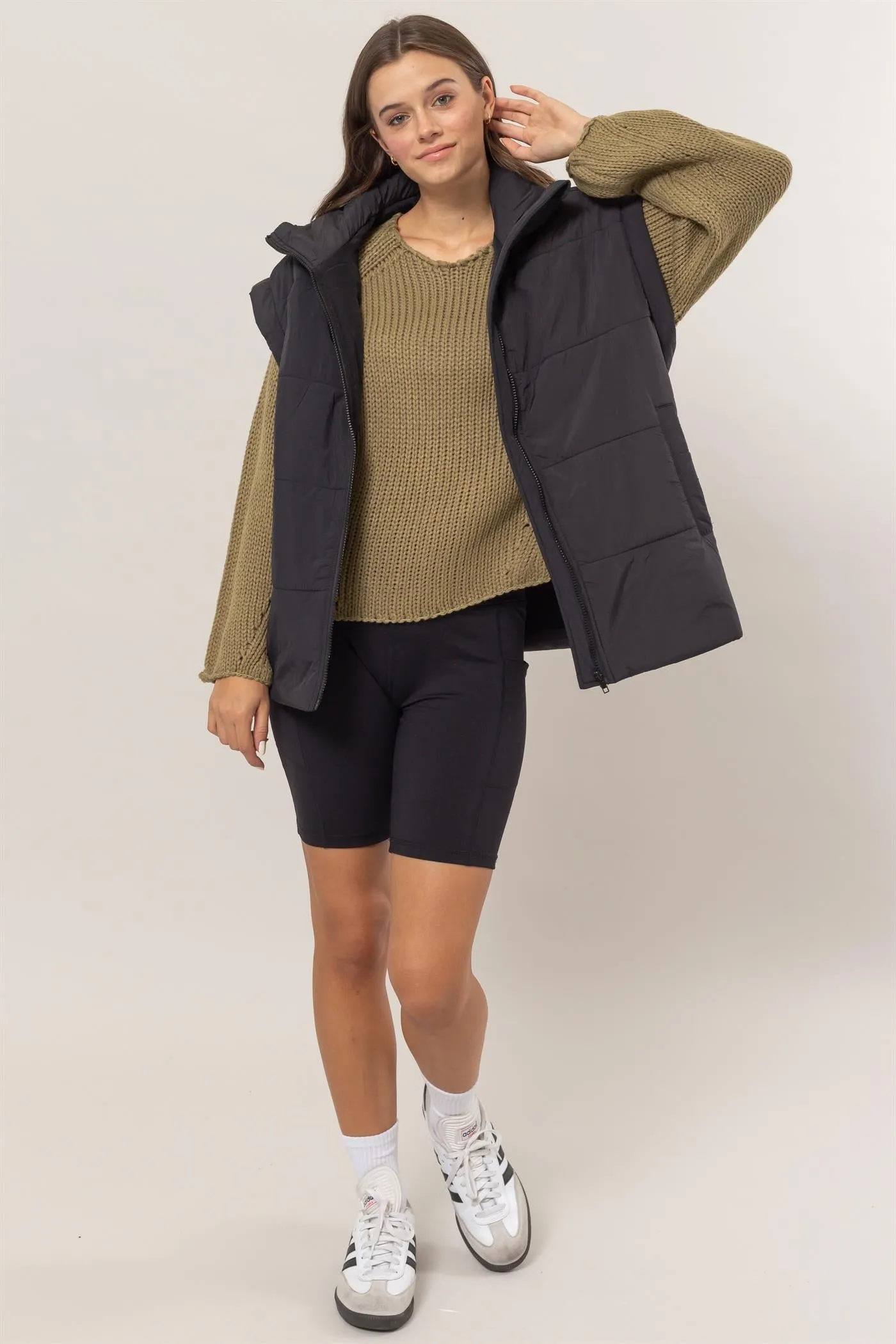 HF24F780-Ribbed Sweater Pullover