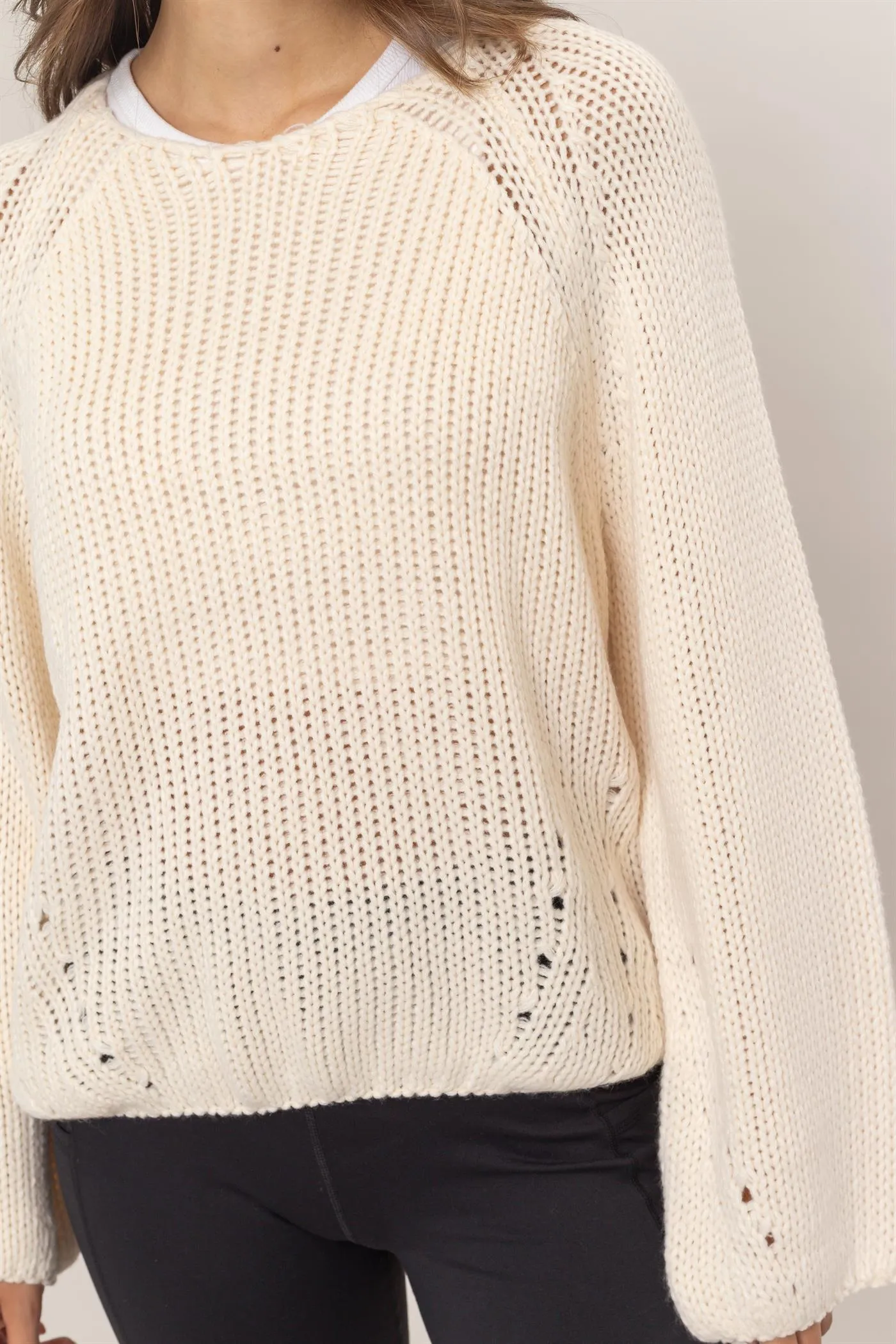 HF24F780-Ribbed Sweater Pullover