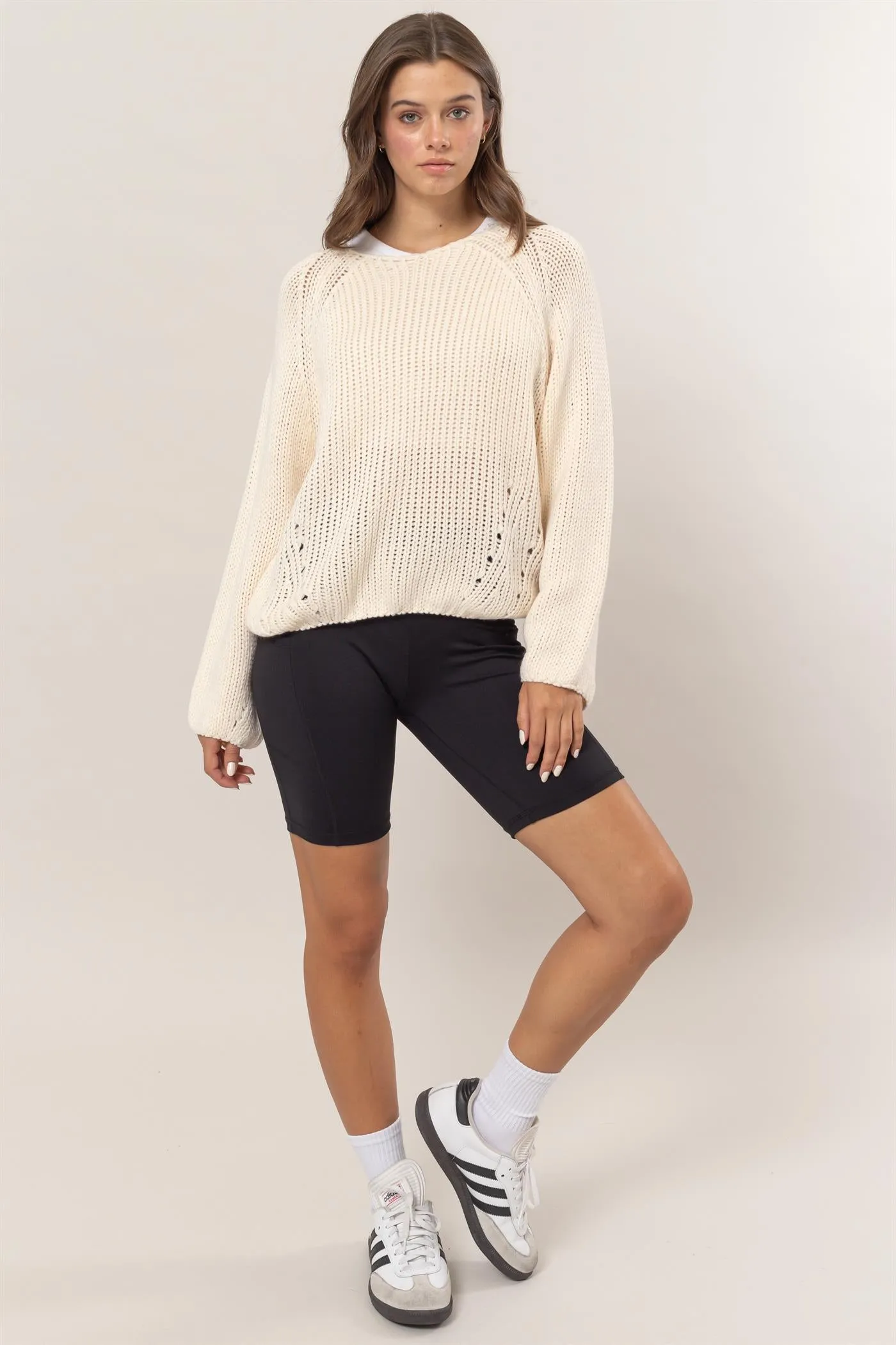 HF24F780-Ribbed Sweater Pullover
