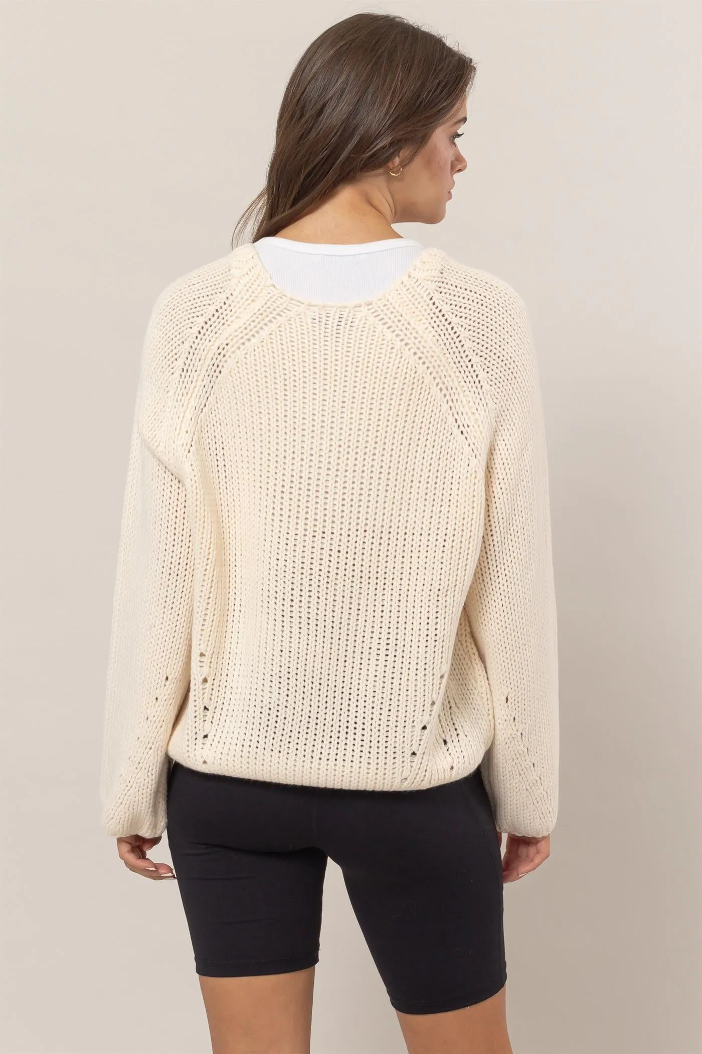 HF24F780-Ribbed Sweater Pullover
