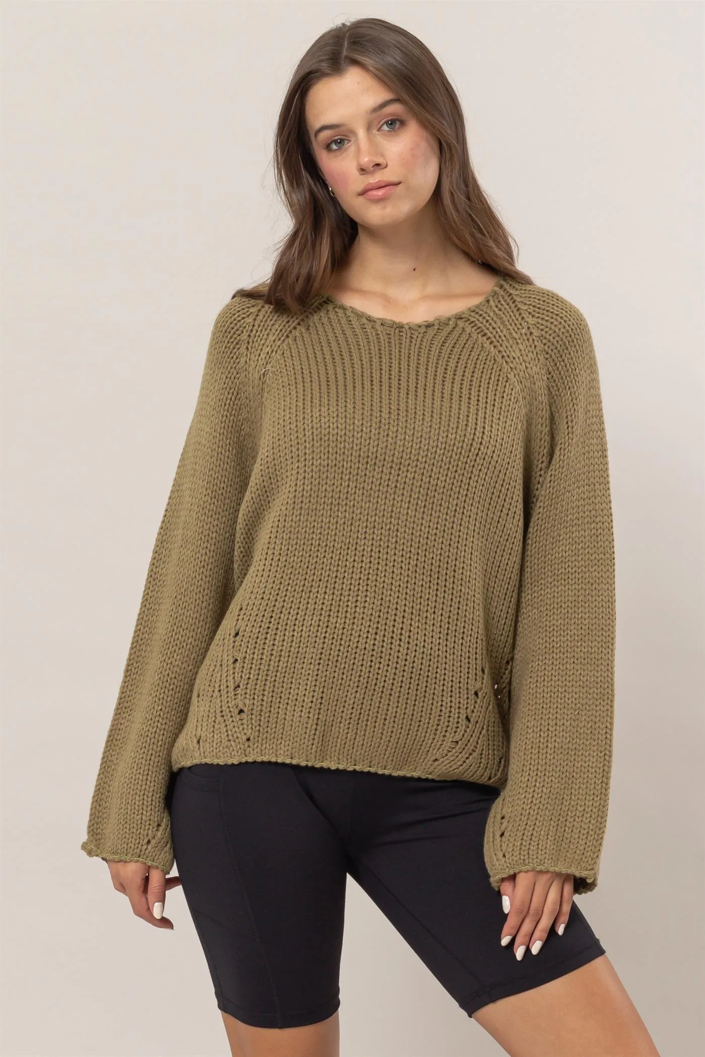 HF24F780-Ribbed Sweater Pullover