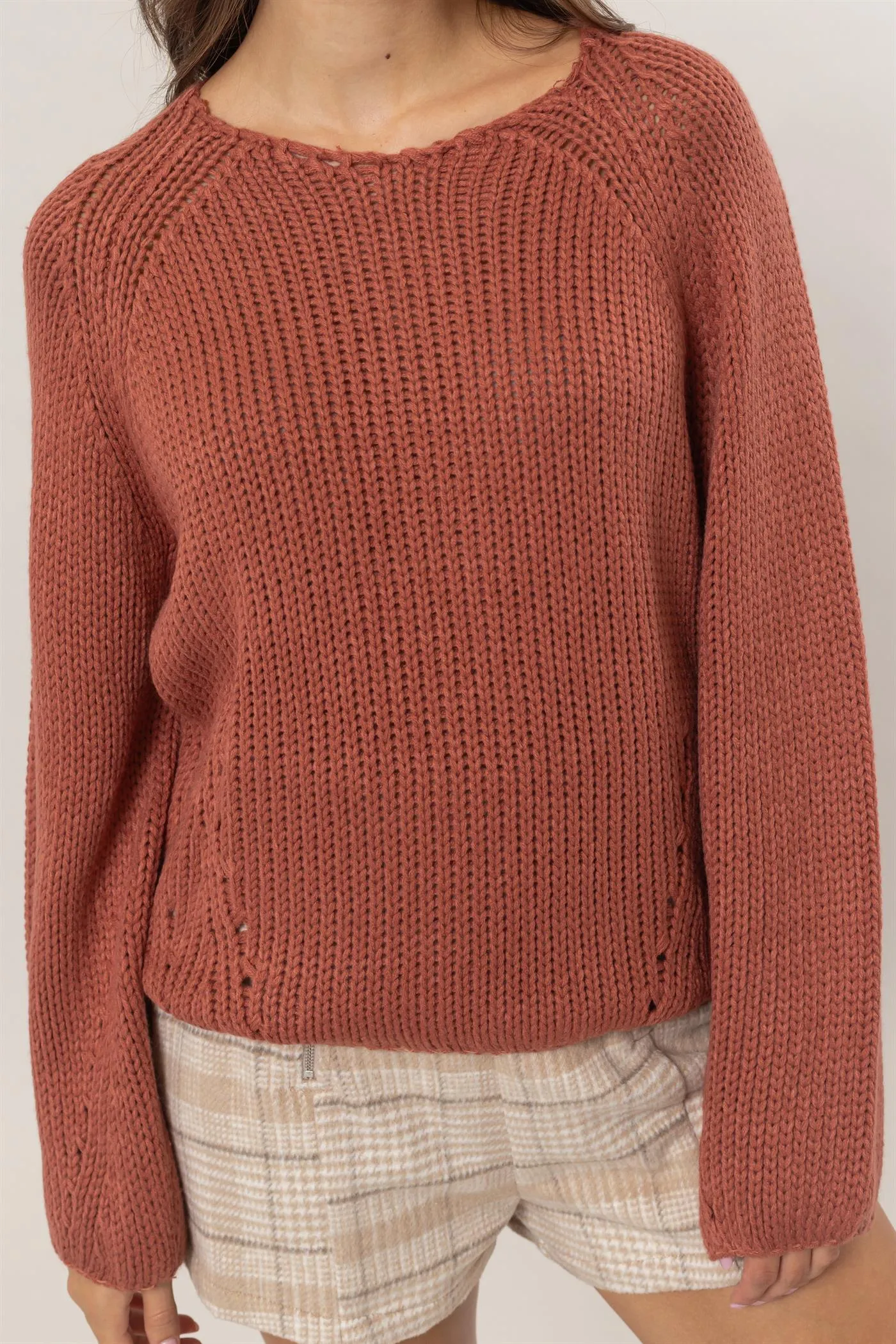 HF24F780-Ribbed Sweater Pullover