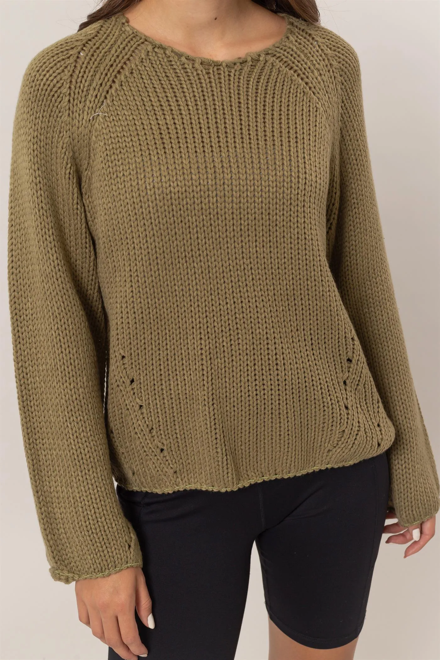 HF24F780-Ribbed Sweater Pullover