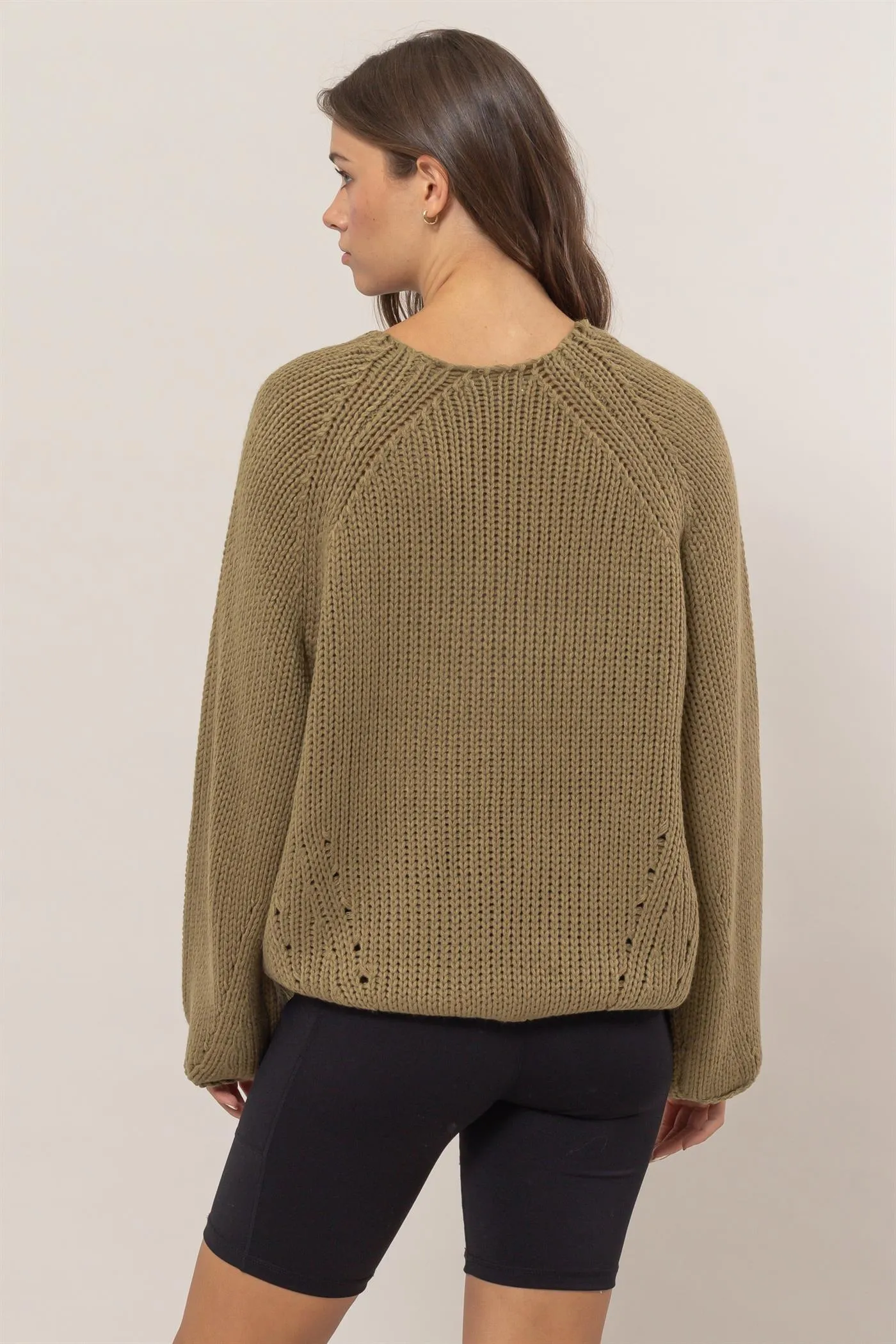 HF24F780-Ribbed Sweater Pullover