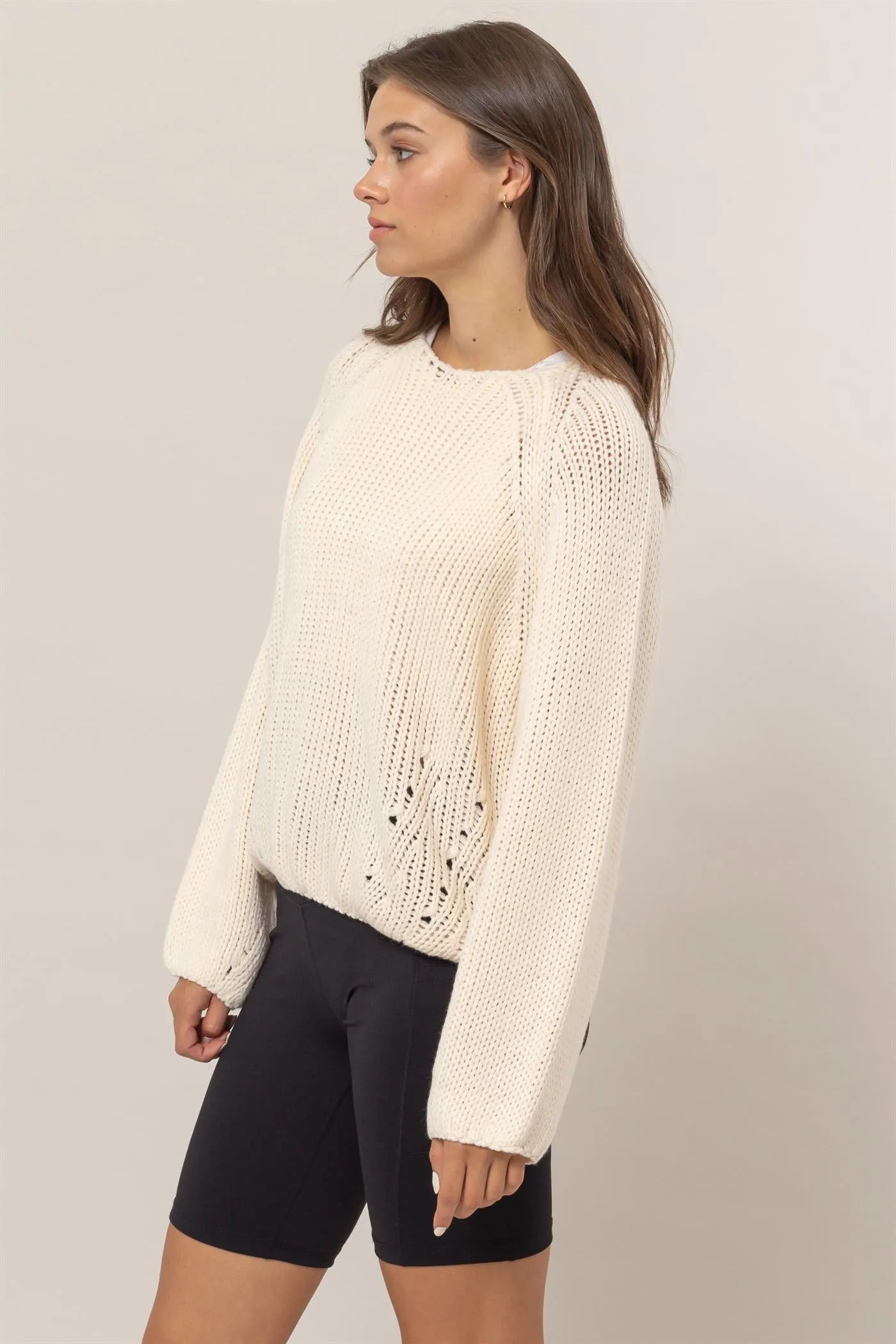 HF24F780-Ribbed Sweater Pullover