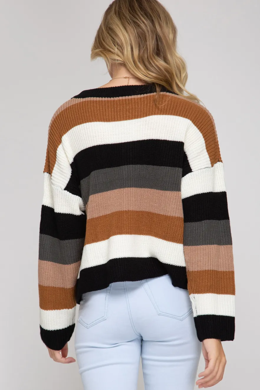 In Love With Fall Colorblock Pullover