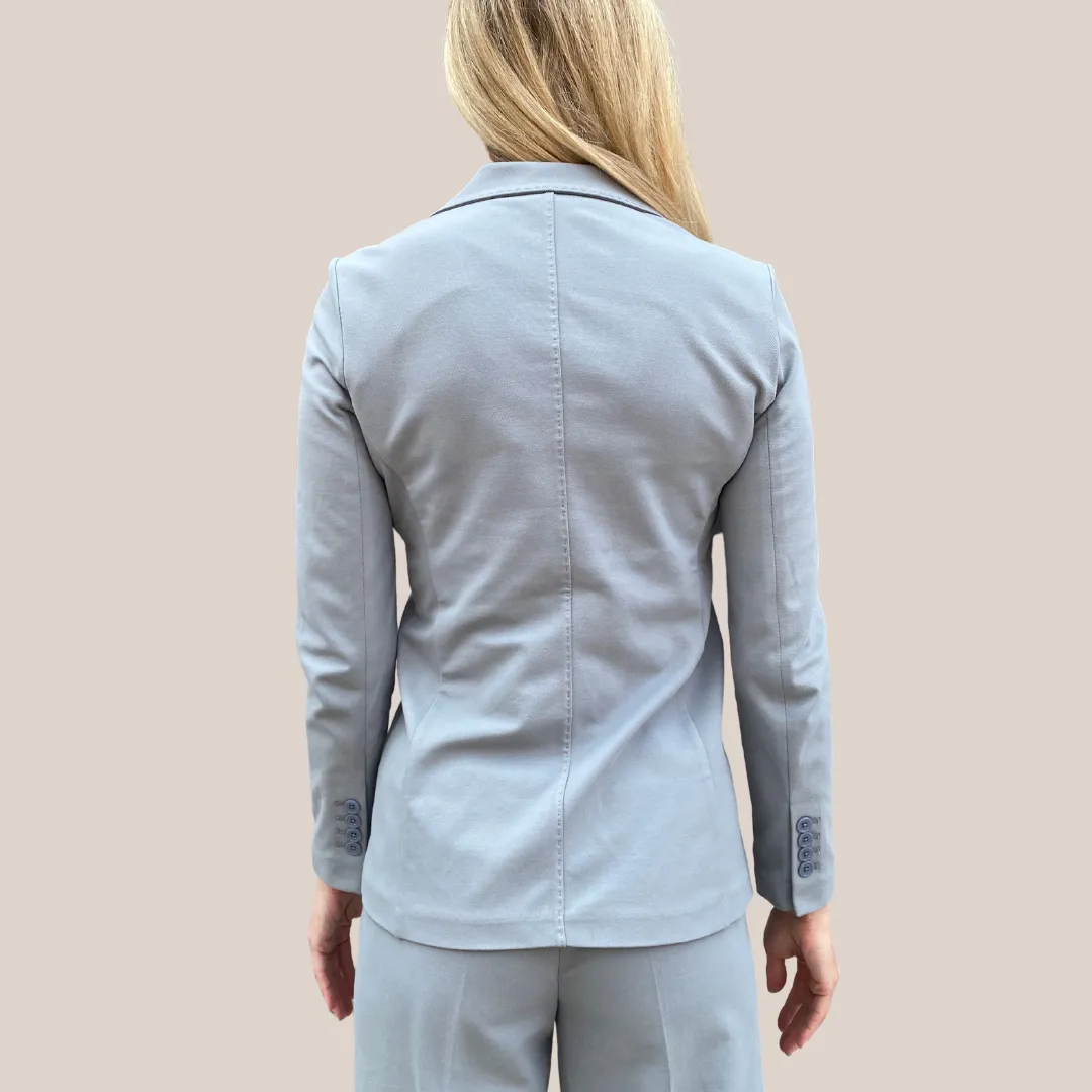 Jersey Pique Welt Pocket Blazer - Grey