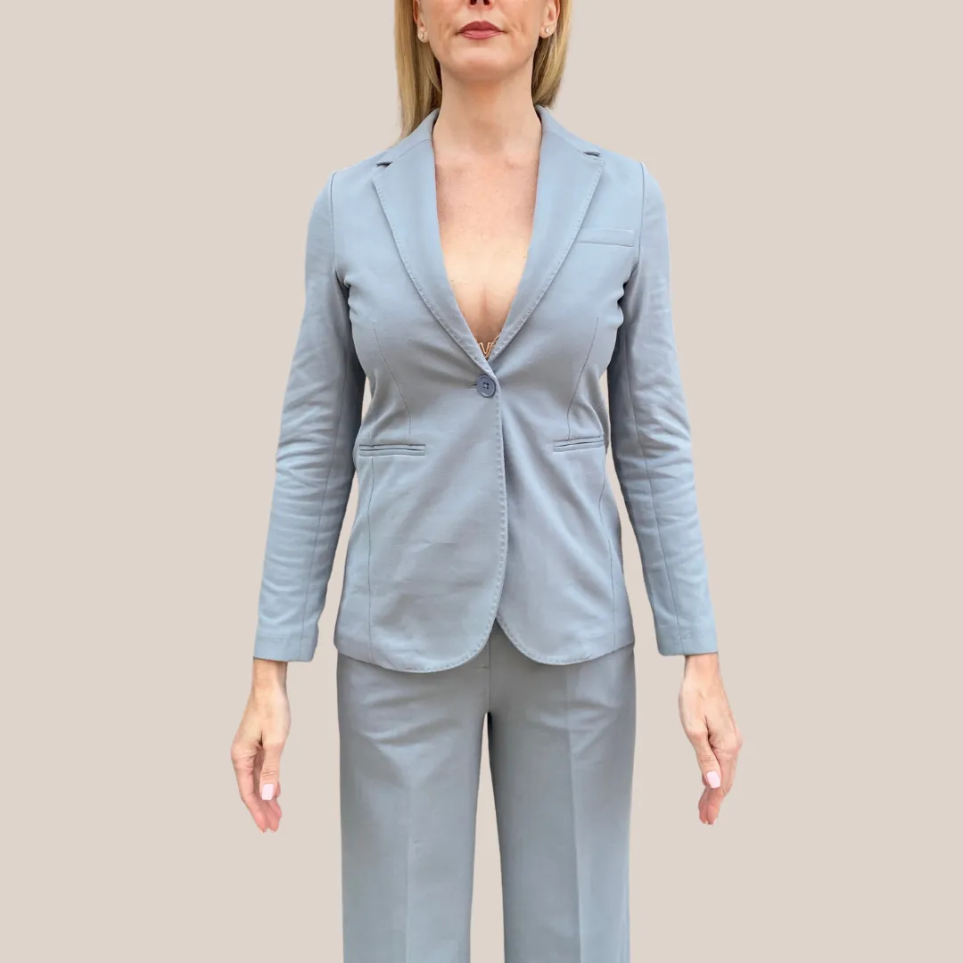 Jersey Pique Welt Pocket Blazer - Grey