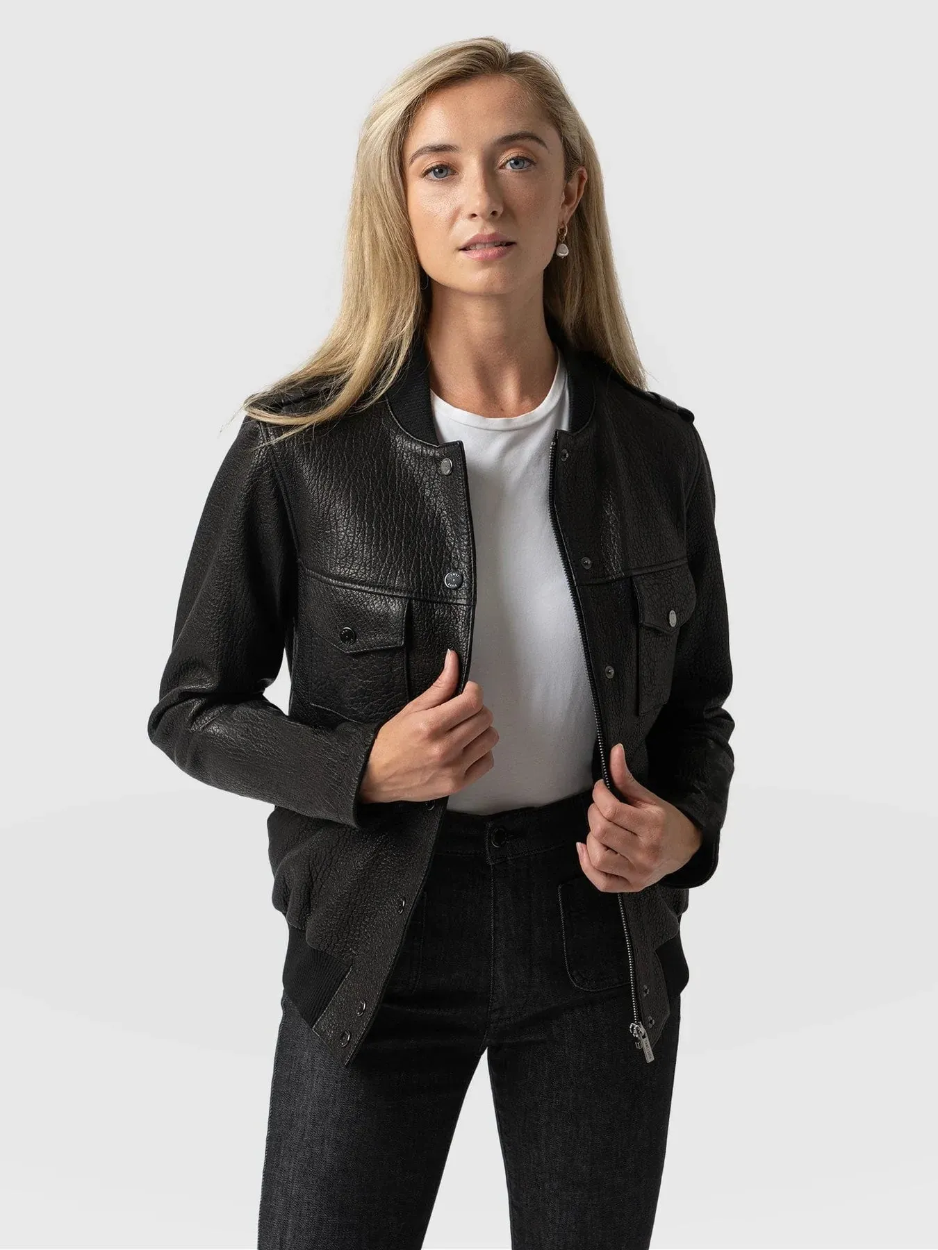 LEATHER BOMBER JACKET FOR WOMEN - FEMALE STYLISH LEATHER JACKET 2023