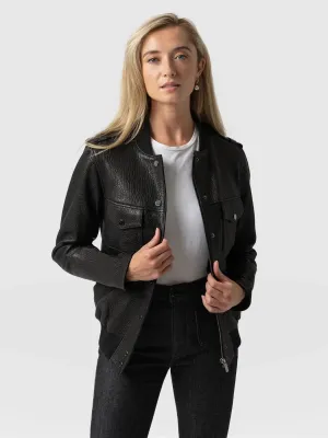 LEATHER BOMBER JACKET FOR WOMEN - FEMALE STYLISH LEATHER JACKET 2023