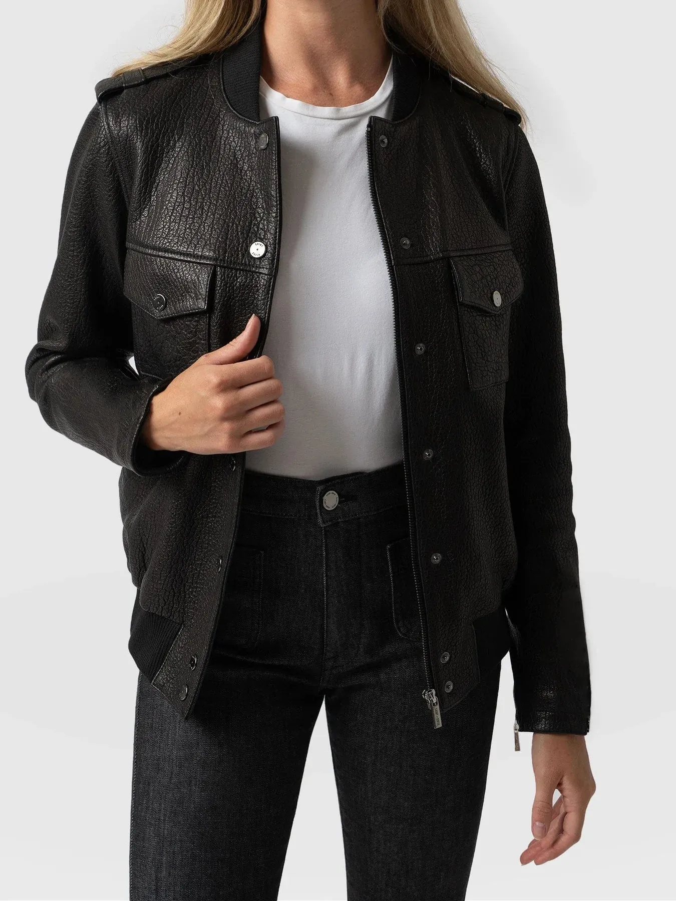 LEATHER BOMBER JACKET FOR WOMEN - FEMALE STYLISH LEATHER JACKET 2023