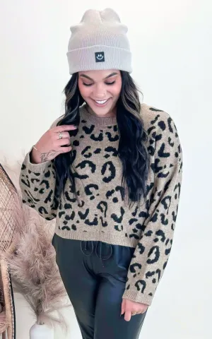 Leopard Cropped Sweater - Final Sale