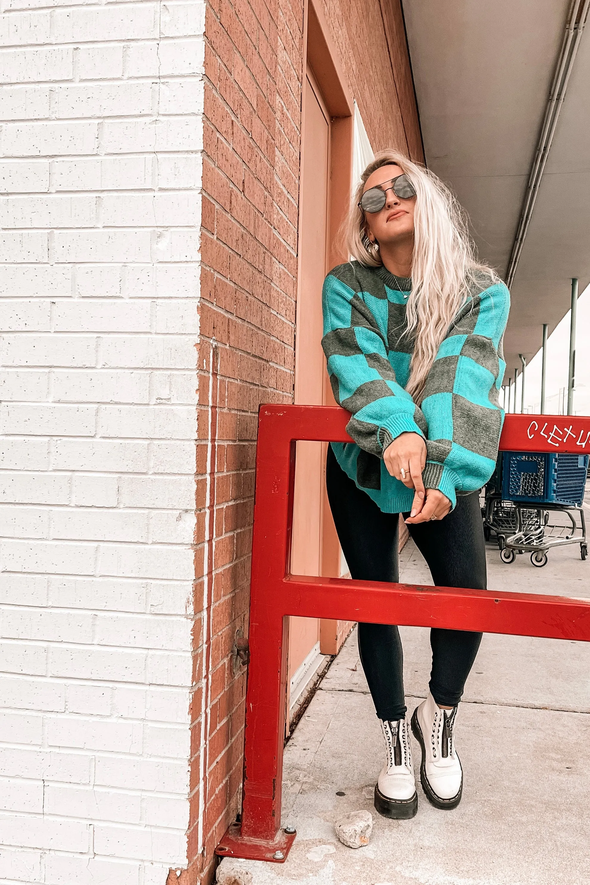 Life is Fun Checkerboard Sweater