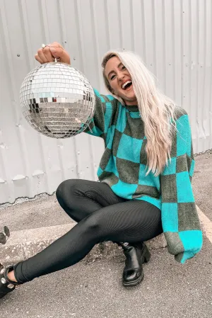 Life is Fun Checkerboard Sweater