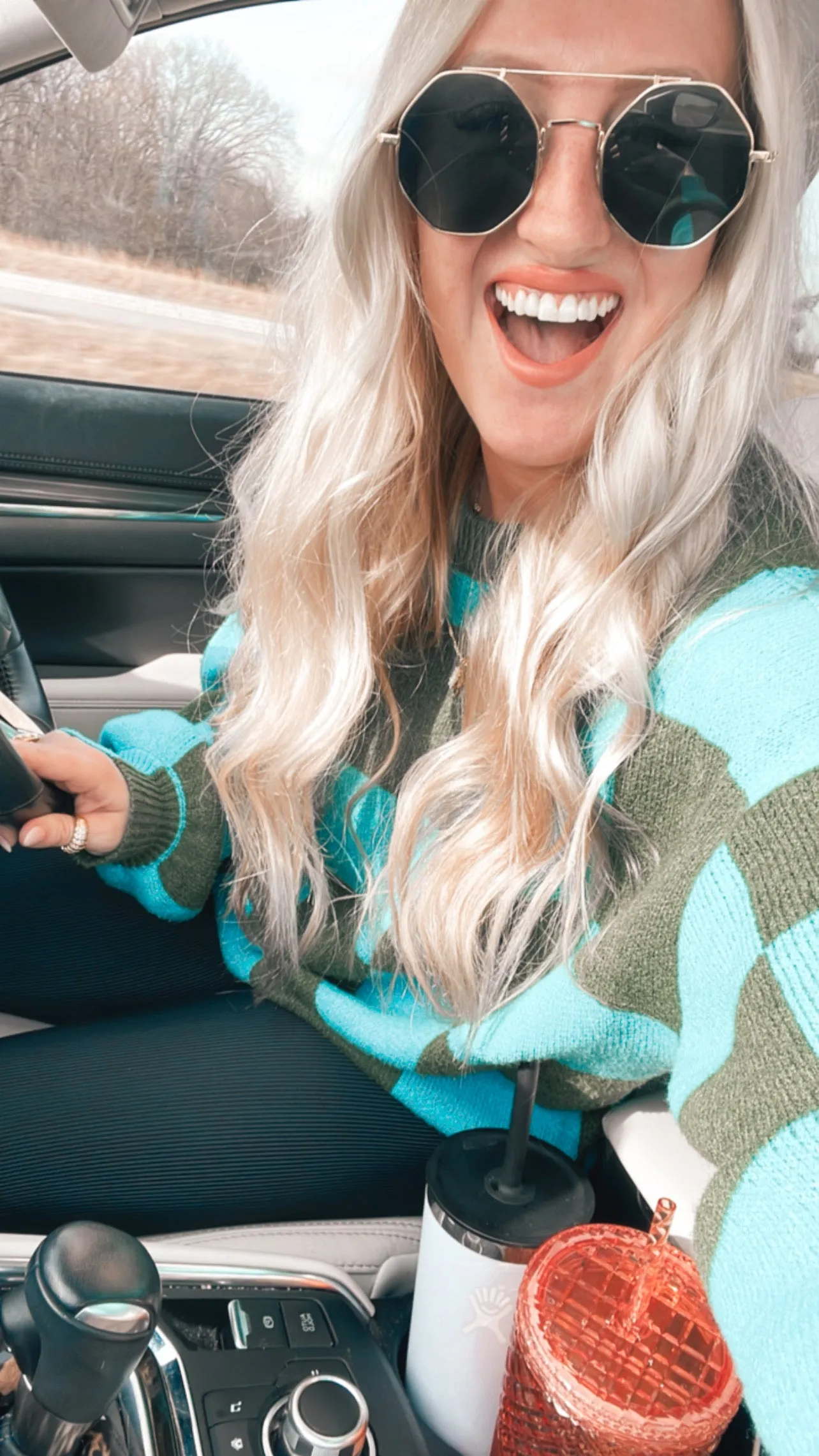 Life is Fun Checkerboard Sweater