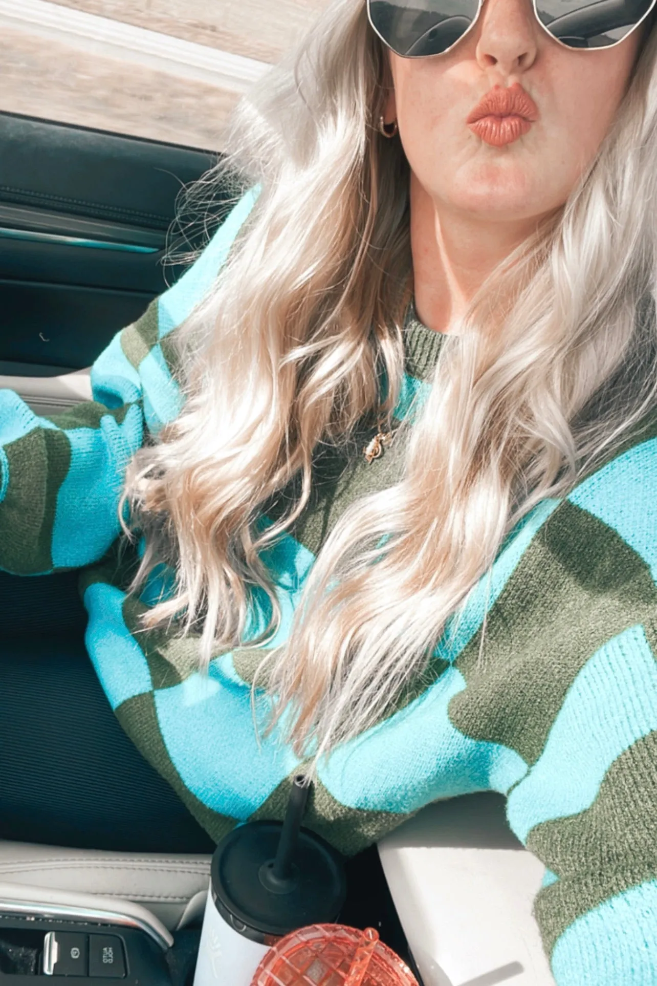 Life is Fun Checkerboard Sweater
