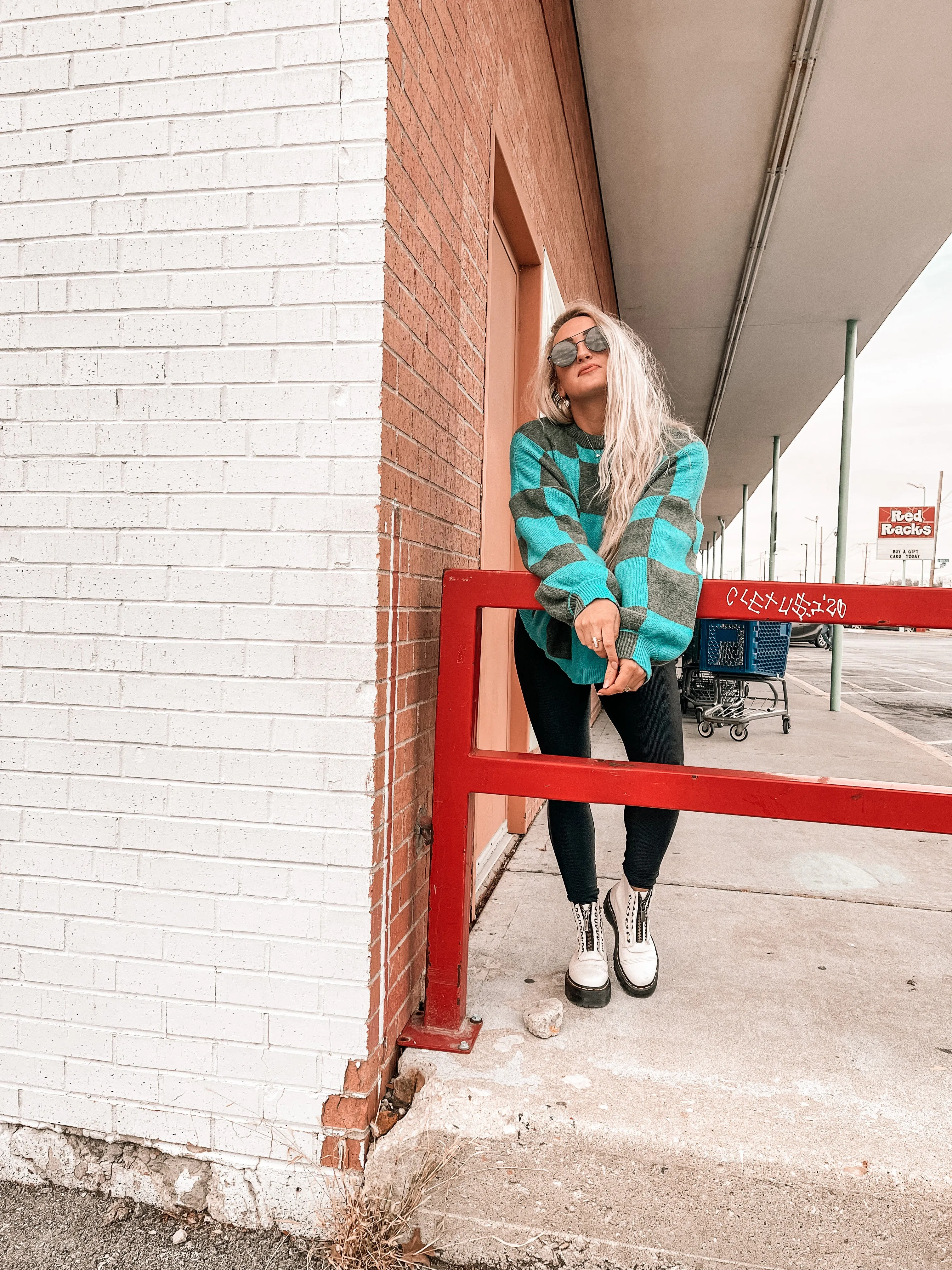 Life is Fun Checkerboard Sweater