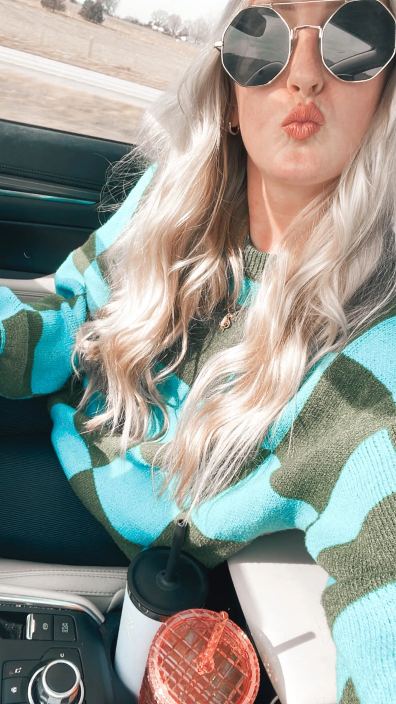 Life is Fun Checkerboard Sweater