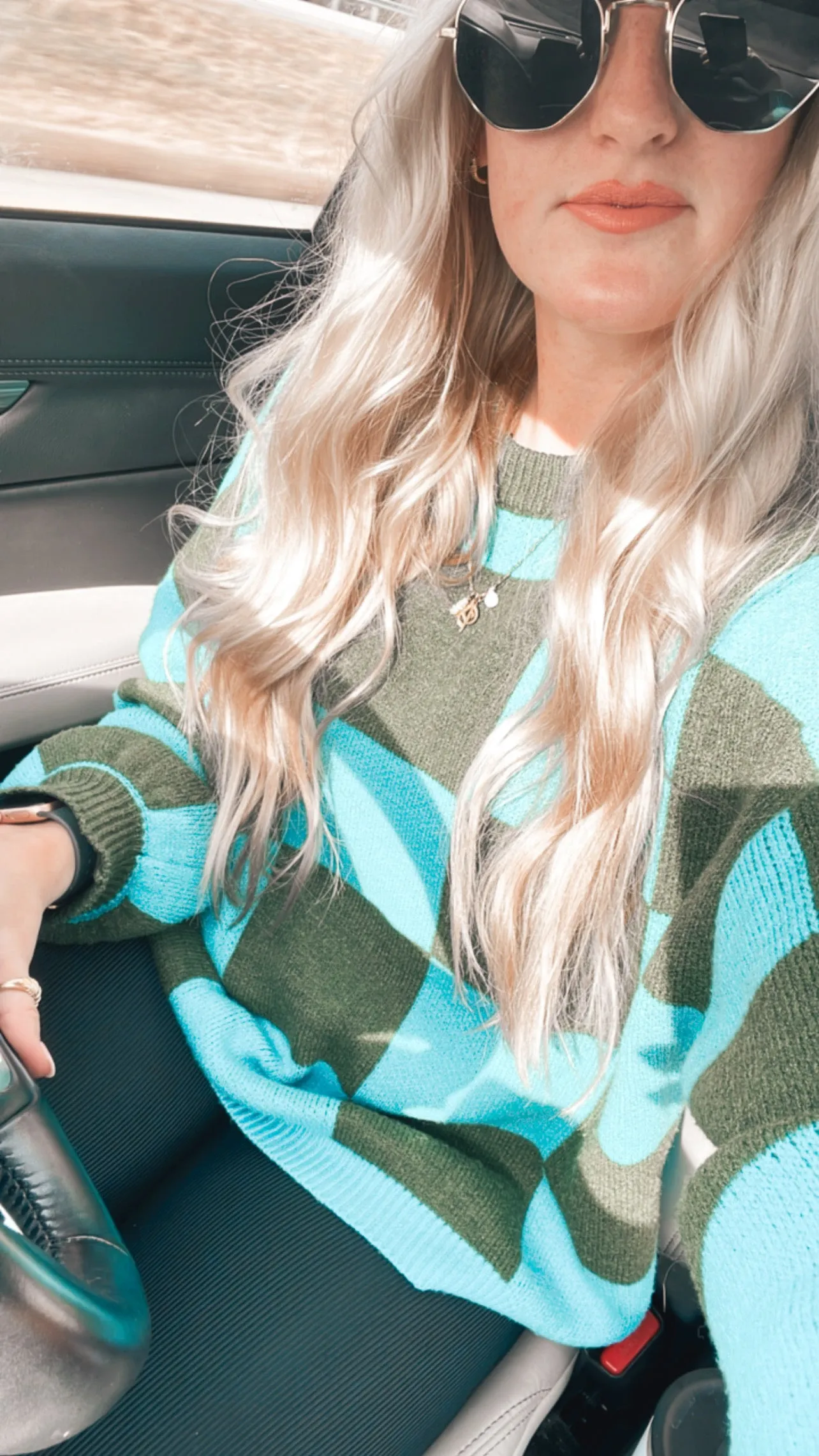 Life is Fun Checkerboard Sweater