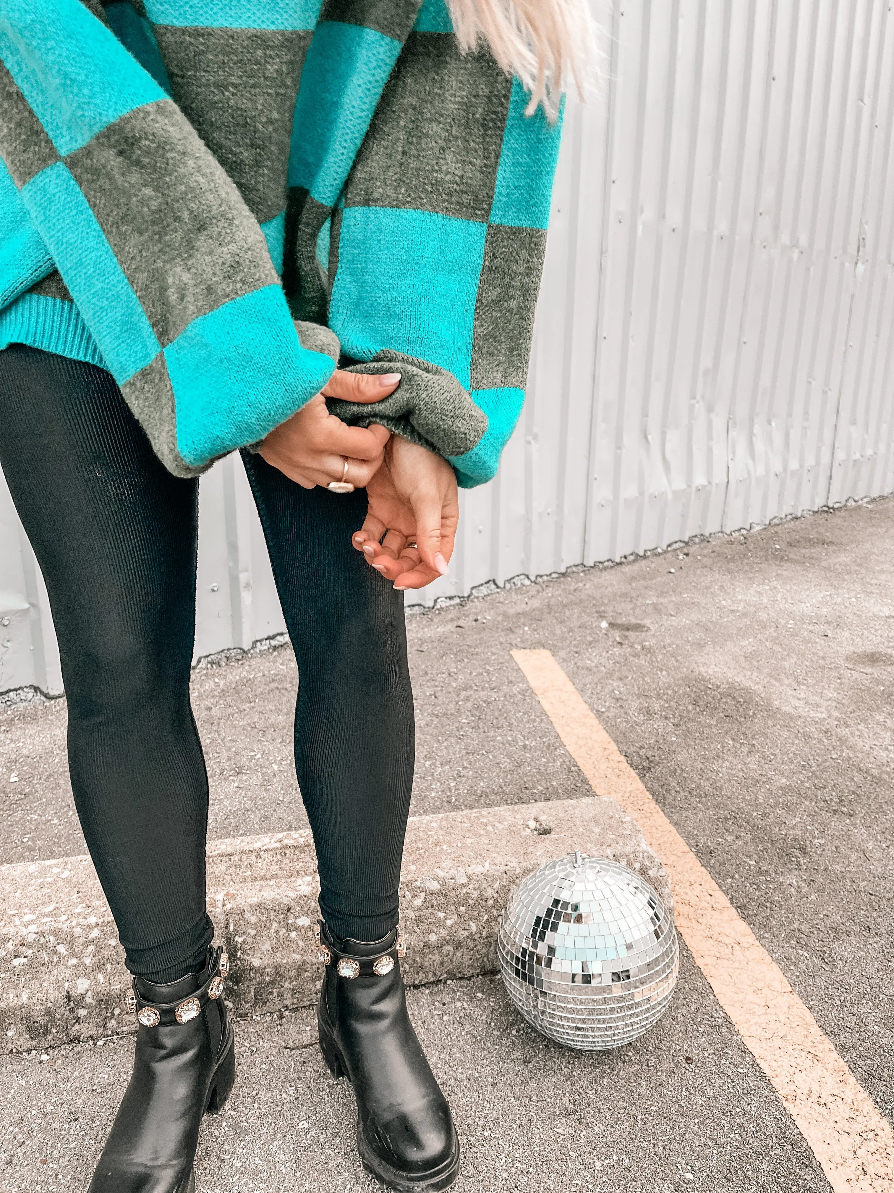 Life is Fun Checkerboard Sweater