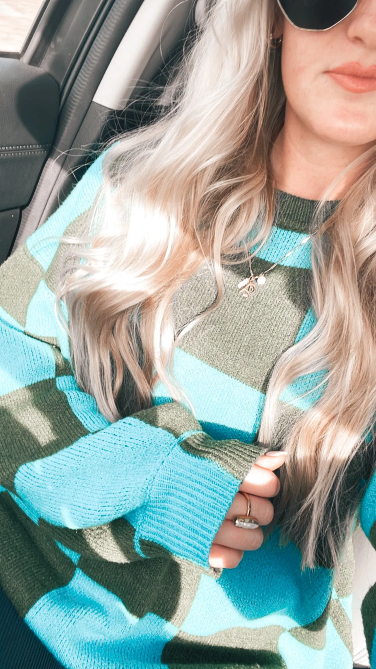 Life is Fun Checkerboard Sweater