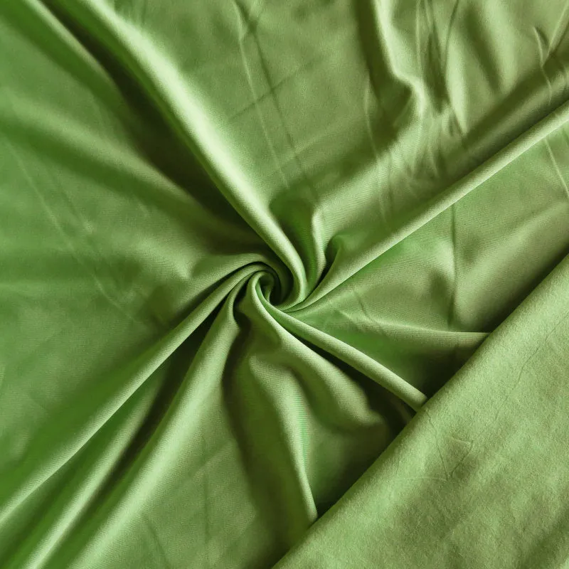 Lime Poly Lycra Fleece Back Knit Fabric