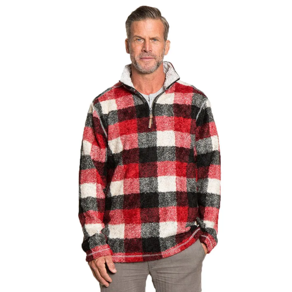 Melange Buffalo Plaid 1/4 Zip Pullover
