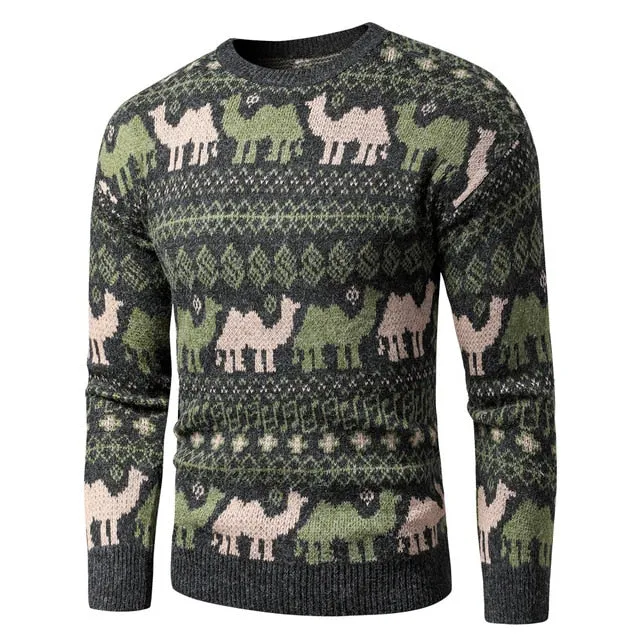 Men 2021 Spring New Vintage Style Warm Sweater Pullovers Men Fashion Thick