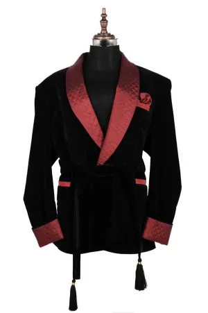 Men Elegant Luxury Stylish Designer Black Velvet Double Breasted Smoking Jacket Party Wear Blazer