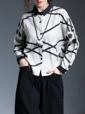Miting Casual Irregular Printed Shirts