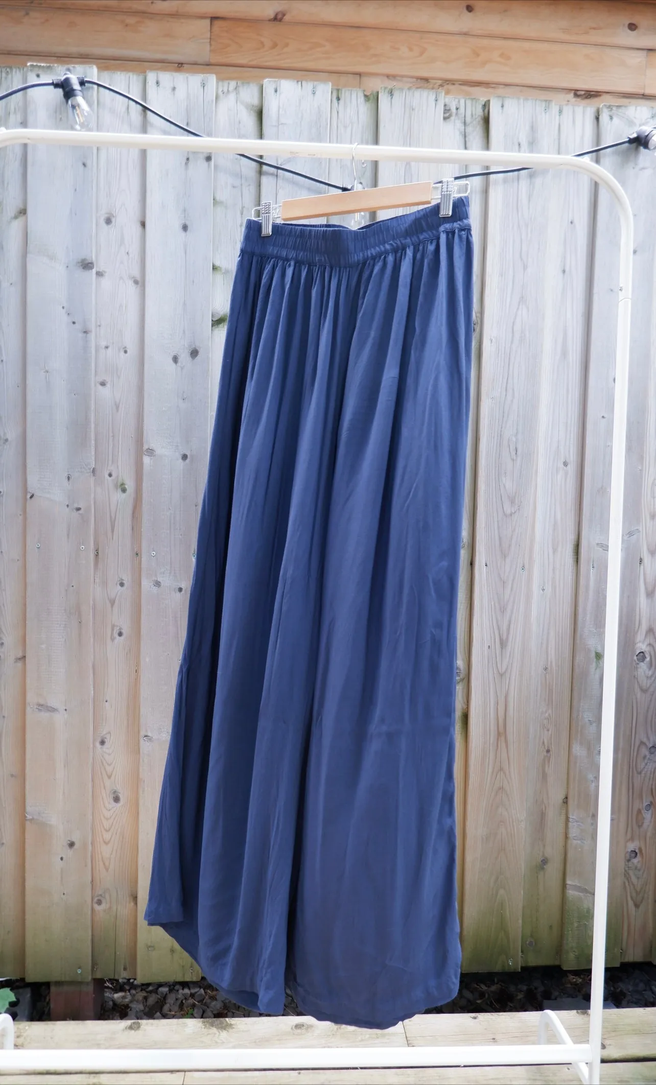 Navy High Rise Wide Leg Palazzo Pants - S/M