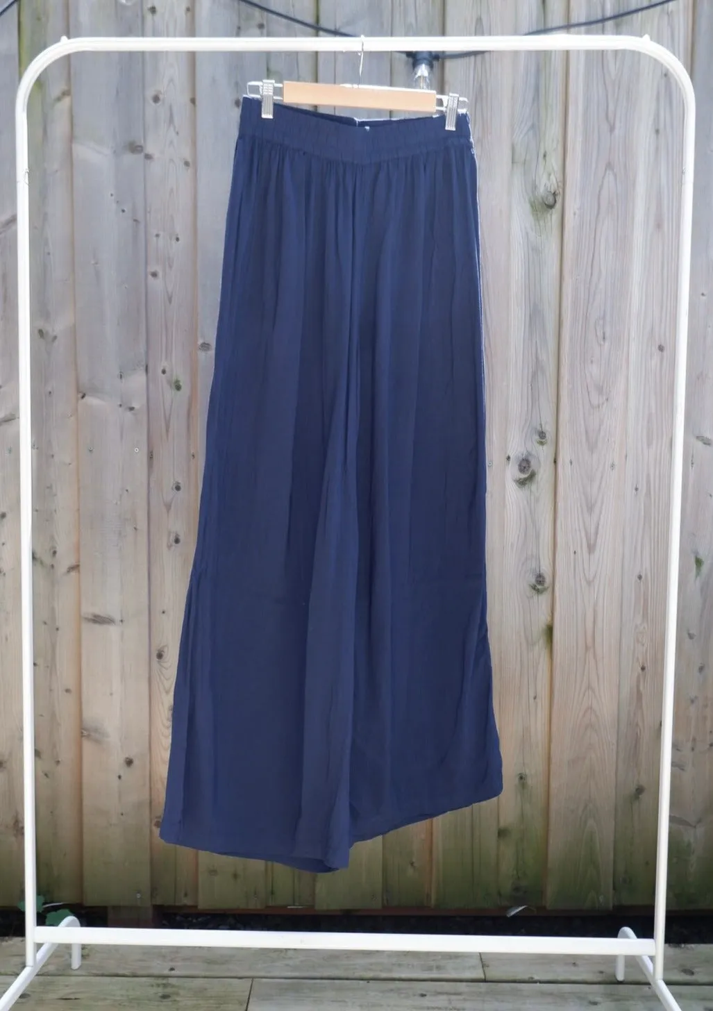 Navy High Rise Wide Leg Palazzo Pants - S/M