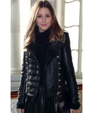 Olivia Palermo Stylish Women Celebrity Real Leather Jacket by TJS