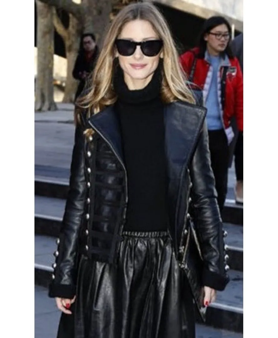 Olivia Palermo Stylish Women Celebrity Real Leather Jacket by TJS