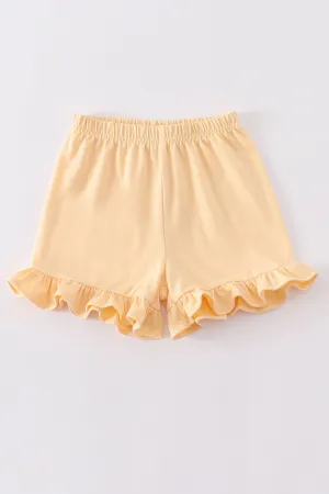 Premium Yellow Basic Ruffle Shorts