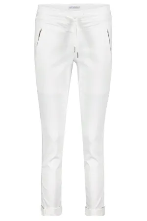 Red Button SRB2957 Tessy White Cropped Jogger Trousers