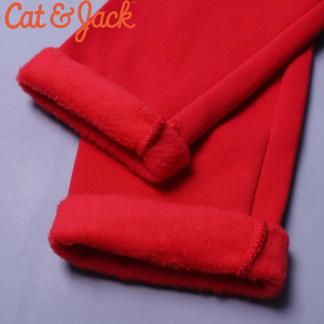 RED PLAIN FLEECE WARM LEGGING TROUSER