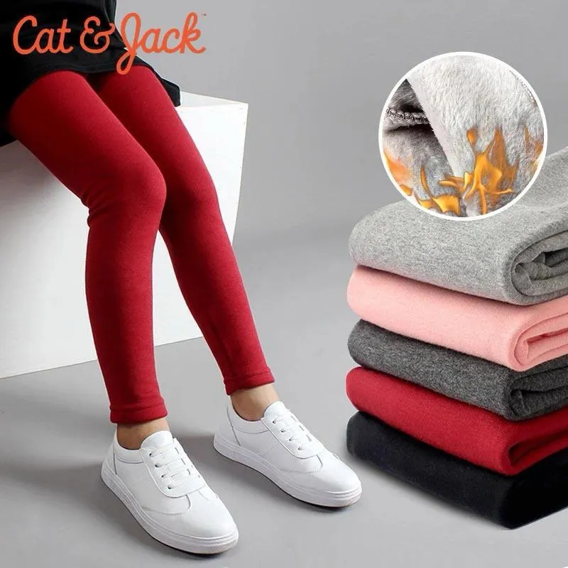 RED PLAIN FLEECE WARM LEGGING TROUSER