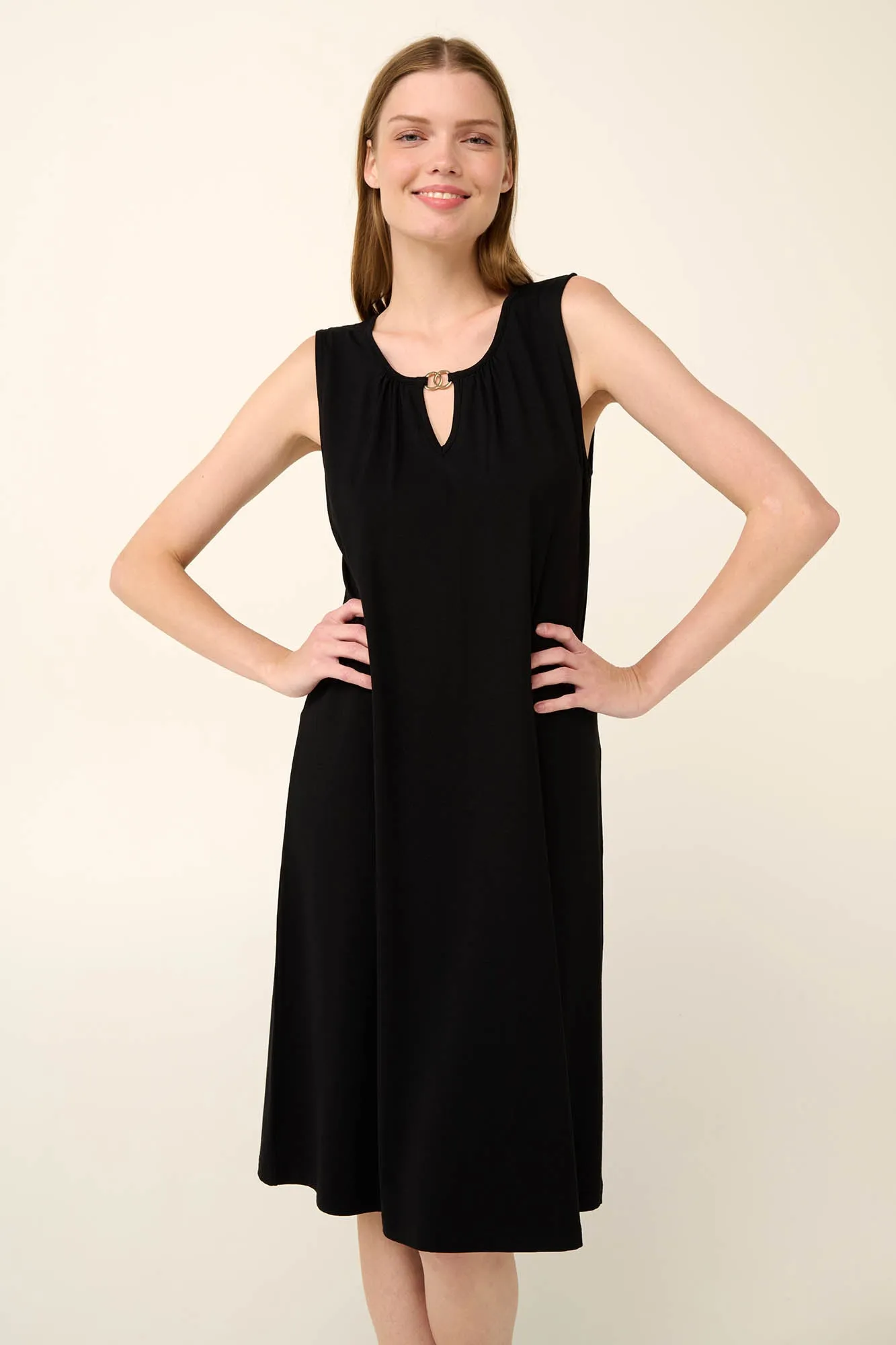 Sleeveless Black Jersey Summer Dress By Vamp - S-2XL( )