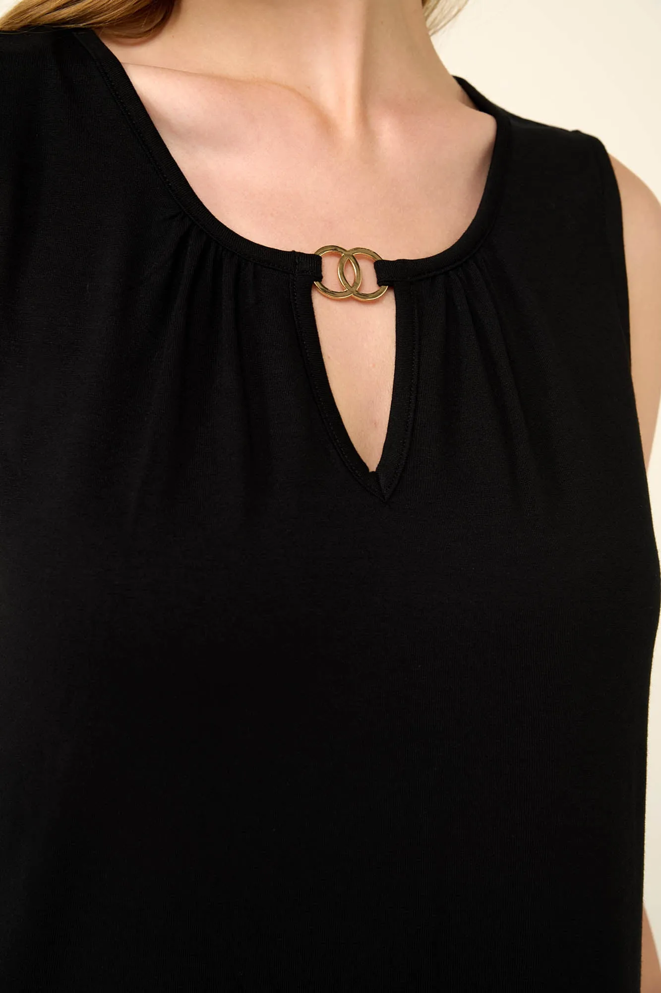 Sleeveless Black Jersey Summer Dress By Vamp - S-2XL( )
