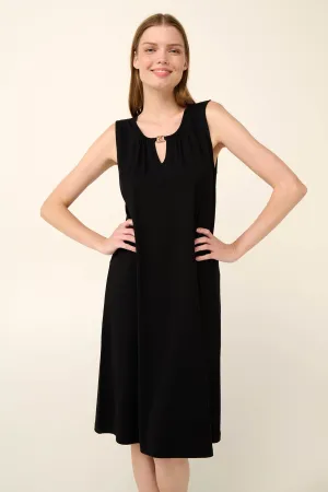 Sleeveless Black Jersey Summer Dress By Vamp - S-2XL( )