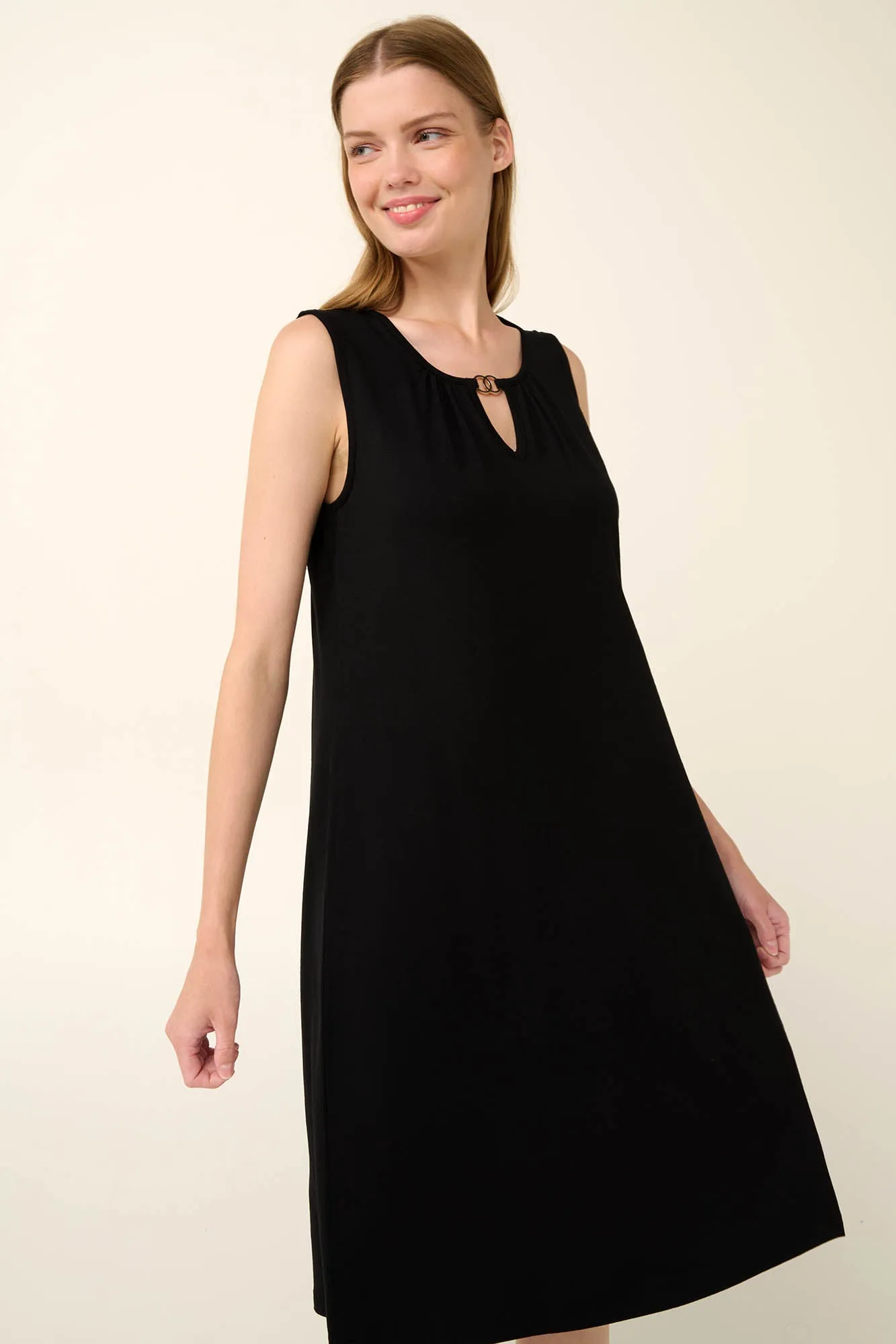 Sleeveless Black Jersey Summer Dress By Vamp - S-2XL( )