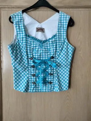 Stockerpoint Turquoise/White Checkered Top Shirt