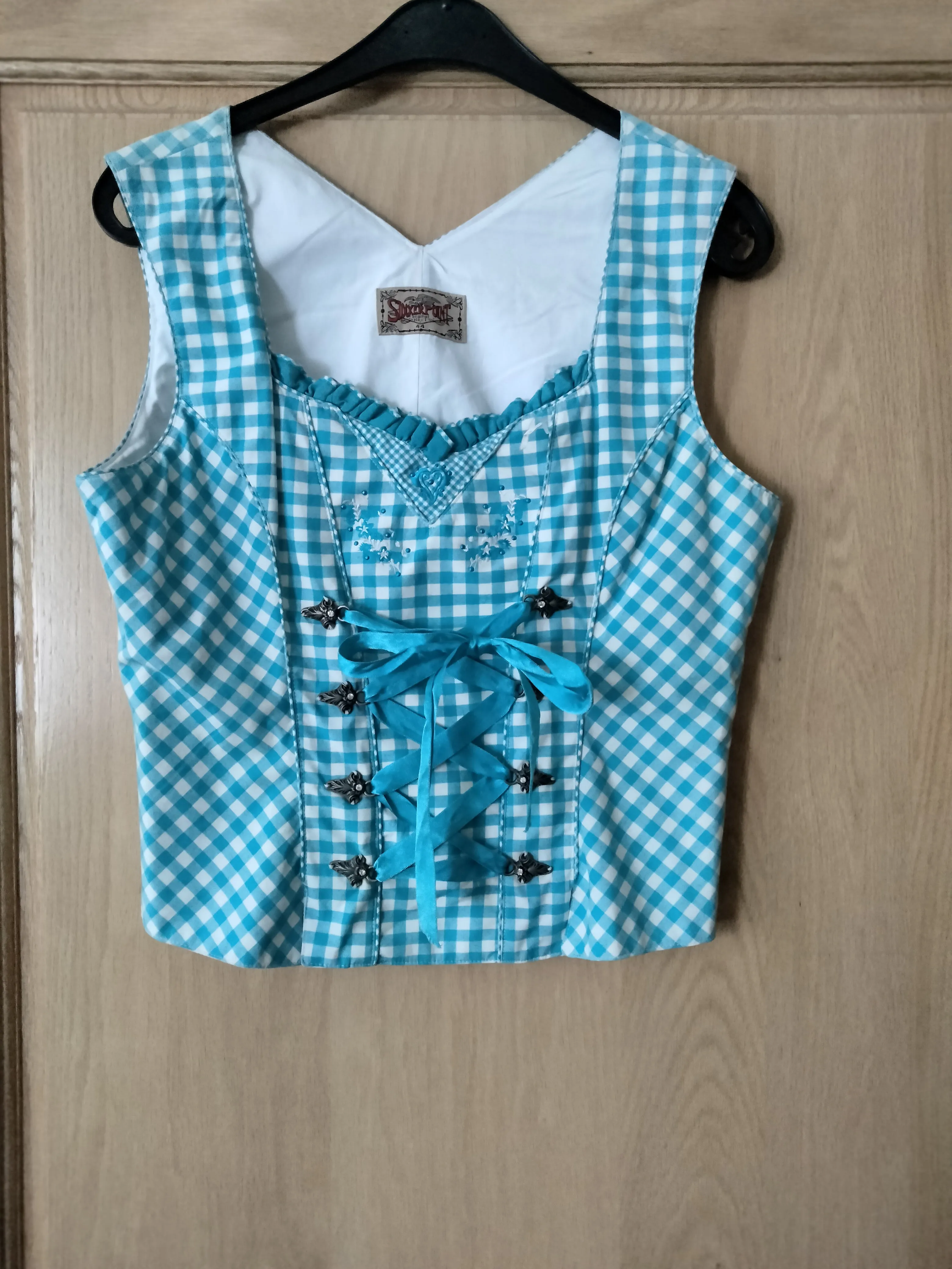 Stockerpoint Turquoise/White Checkered Top Shirt