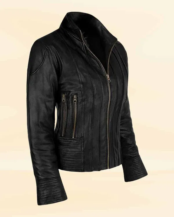 Transformers 2 Leather Jacket Worn By Megan Fox | Megan Fox Stylish Black Leather Jacket