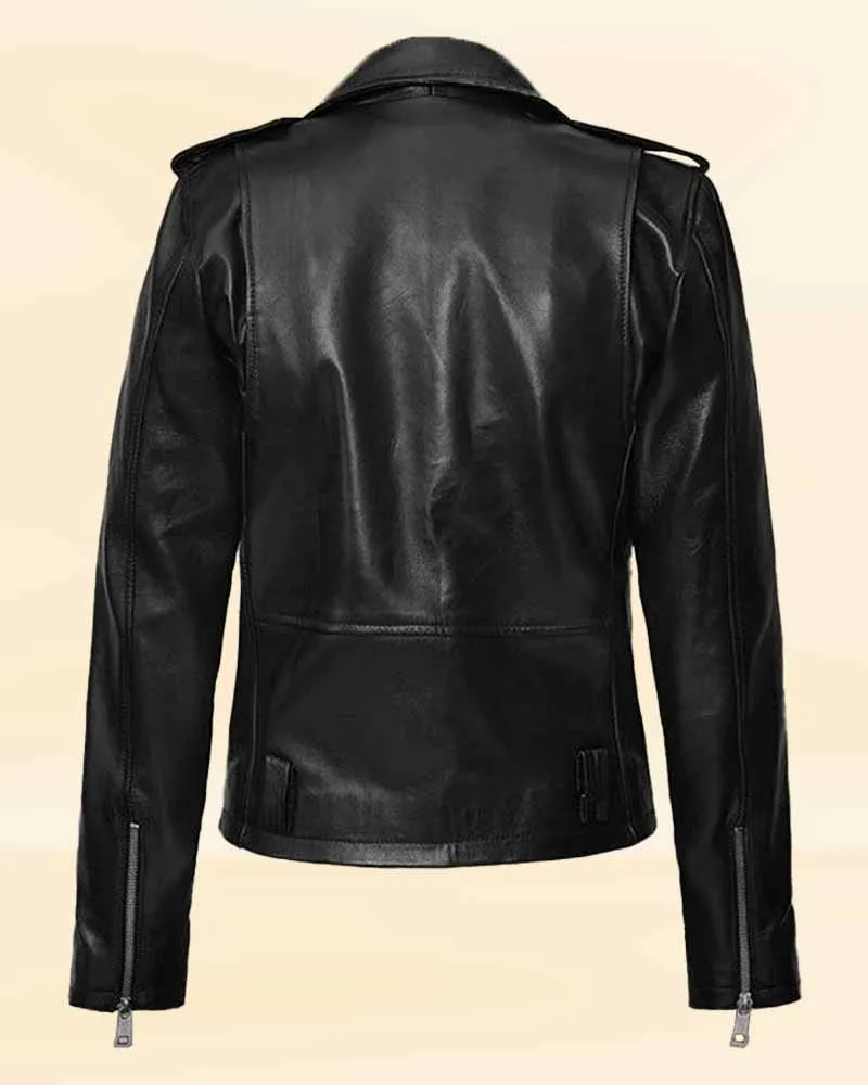 Women Black Stylish Biker Leather Jacket