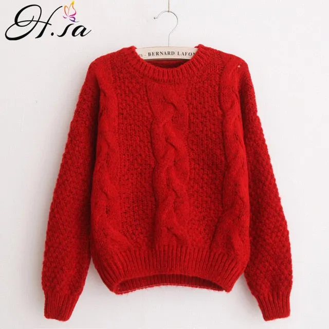 Women Sweaters Warm Pullover Jumpers Mohair Pullover Twist Pull Jumpers Autumn