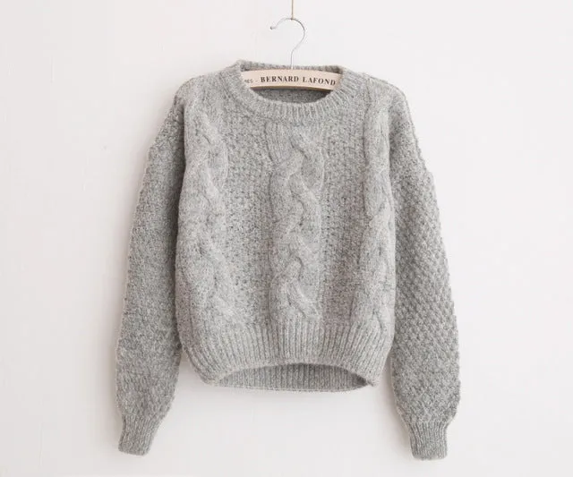Women Sweaters Warm Pullover Jumpers Mohair Pullover Twist Pull Jumpers Autumn